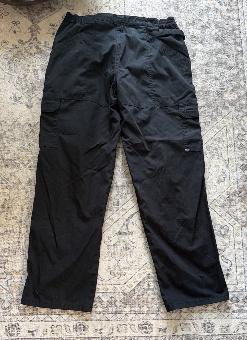 5.11 Tactical Series Men's Pants 38x32 Black Ripstop Cargo Work Utility